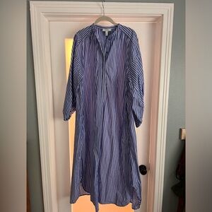 COS Blue and White Long Sleeve Dress